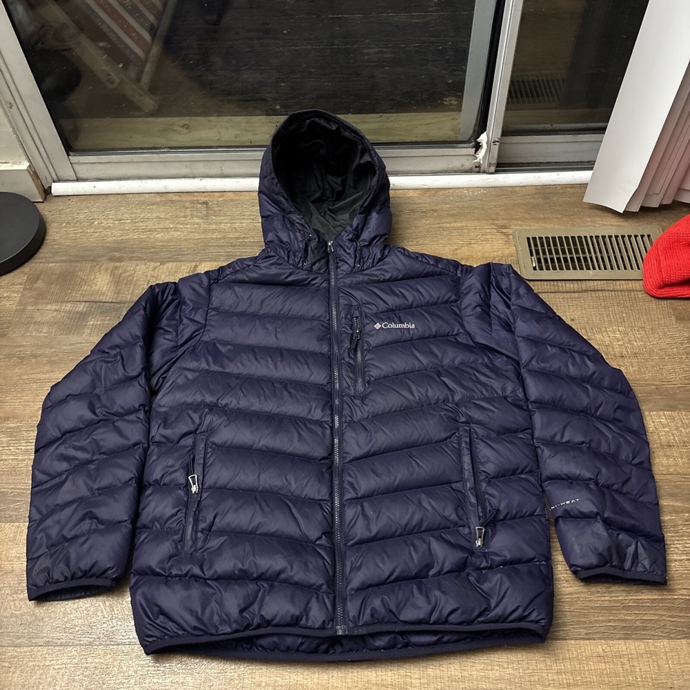 COLUMBIA INTERCHANGE OMNI-HEAT - Men's HELLFIRE Down Jacket - Size Large Purple